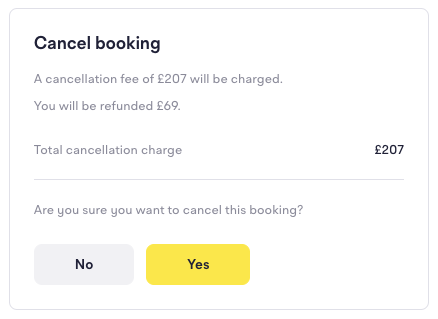 Cancel booking