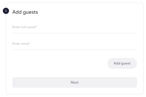 Enter guest names