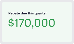A card showing rebate due